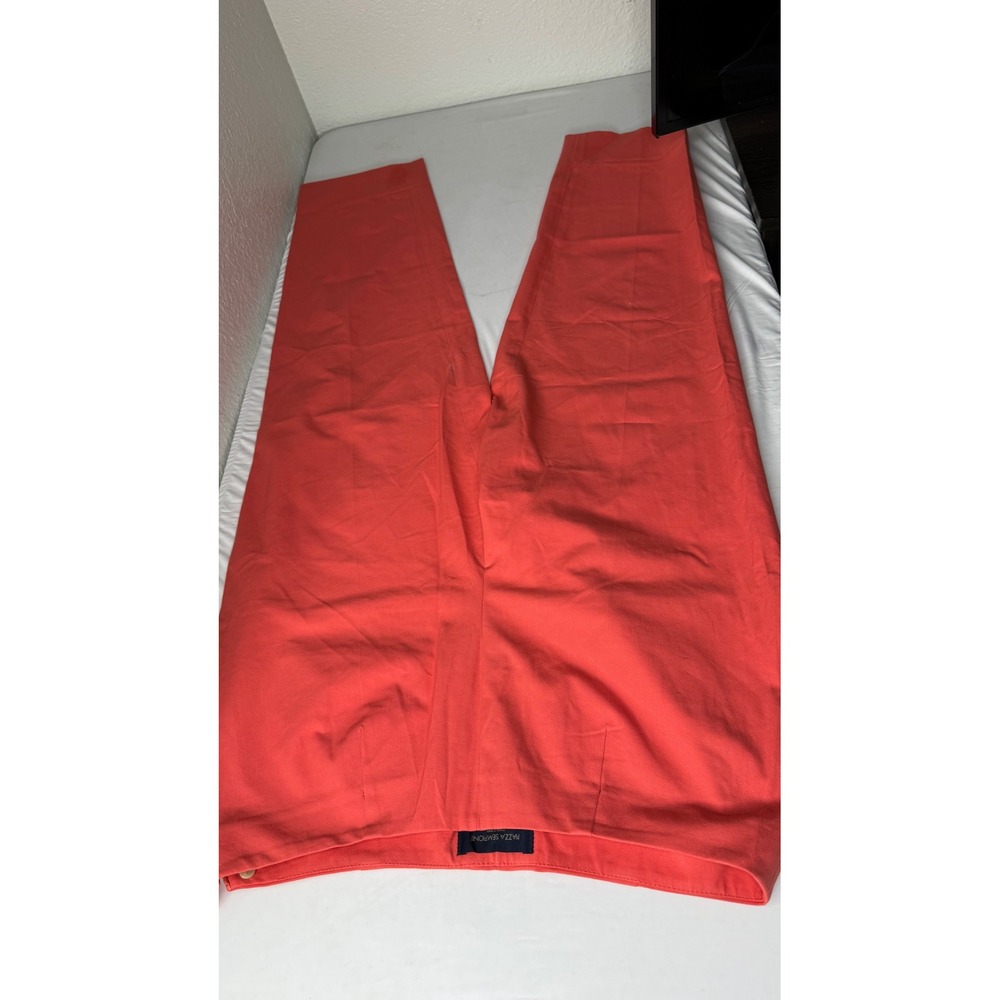Piazza Sempione Audrey Pants Coral Orange Stretch Cotton Italy Size IT 48